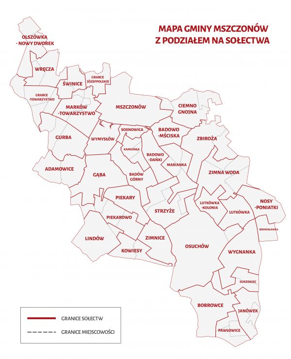 Mapa gminy Mszczonów