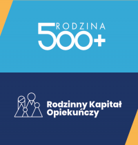 Grafika promująca program 500+ i Rodzinny Kapitał Opiekuńczy