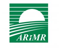 Logo Agencji Restrukturyzacji i Modernizacji Rolnictwa, przedstawiające zachodzące słońce nad polami.
