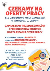 Grafika promująca przyjmowanie ofert pracy