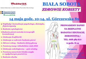 Grafika: plakat informujący o białej sobocie