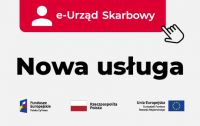 Grafika informująca o Nowej Usłudze świadczonej przez Krajową Administrację Skarbową