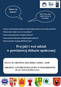 Plakat informujący o debacie