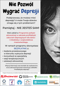 Plakat promujący program profilaktyki depresji