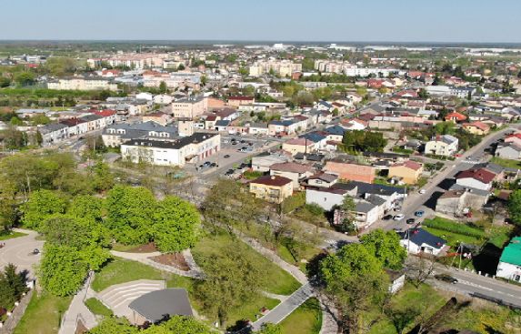 Zdjęcie rzut z góry miasta