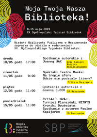 Plakat promujący tydzień bibliotek