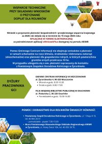 Plakat informujący o wsparciu dla rolników