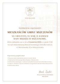 Grafika ozdobna zapraszajaca mieszkańców