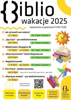 Plakat promujący wydarzenia wakacyjne