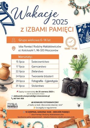 Plakat promujący wydarzenia wakacyjne