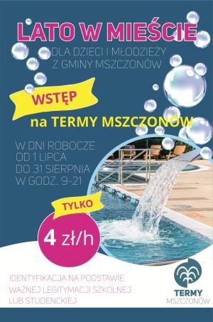 Plakat promujący wydarzenia wakacyjne