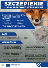 Ulotka informacyjna dotycząca szczepień listów przeciwko wściekliźnie