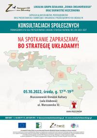 Plakat informujący o spotkaniu konsultacyjnym