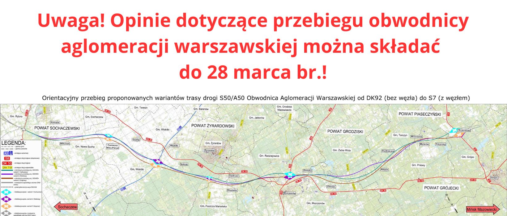 Wyraź swoją opinię odnośnie przebiegu obwodnicy aglomeracji warszawskiej