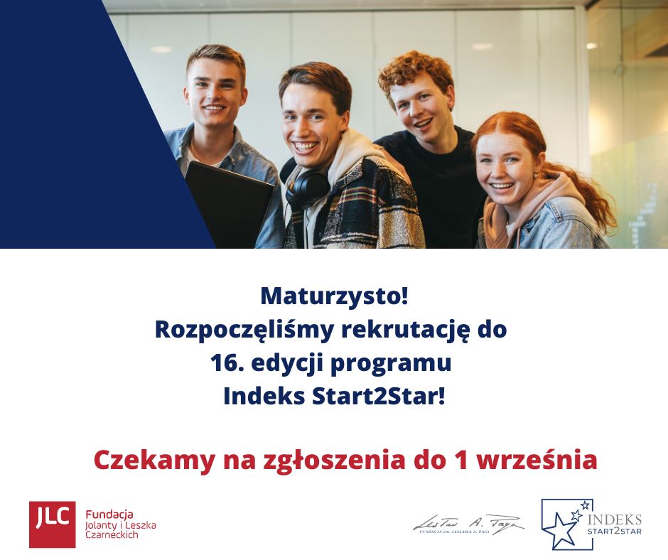 Grafika promująca Program stypendialny Indeks Start2Start