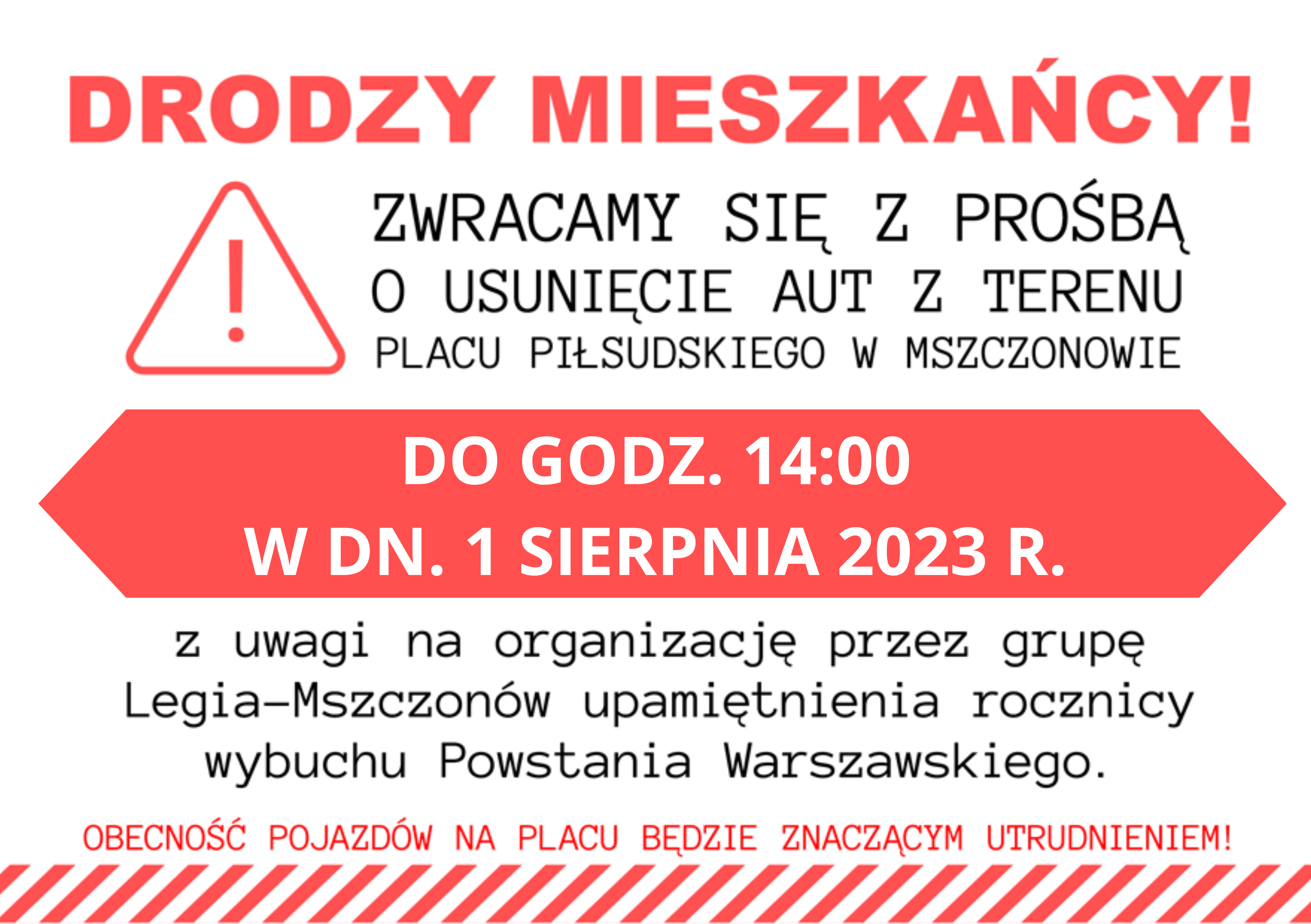 Grafika informująca o zamknięciu Placu Piłsudskiego