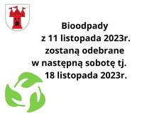 Grafika informująca o zmianie dnia odbioru bioodpadów
