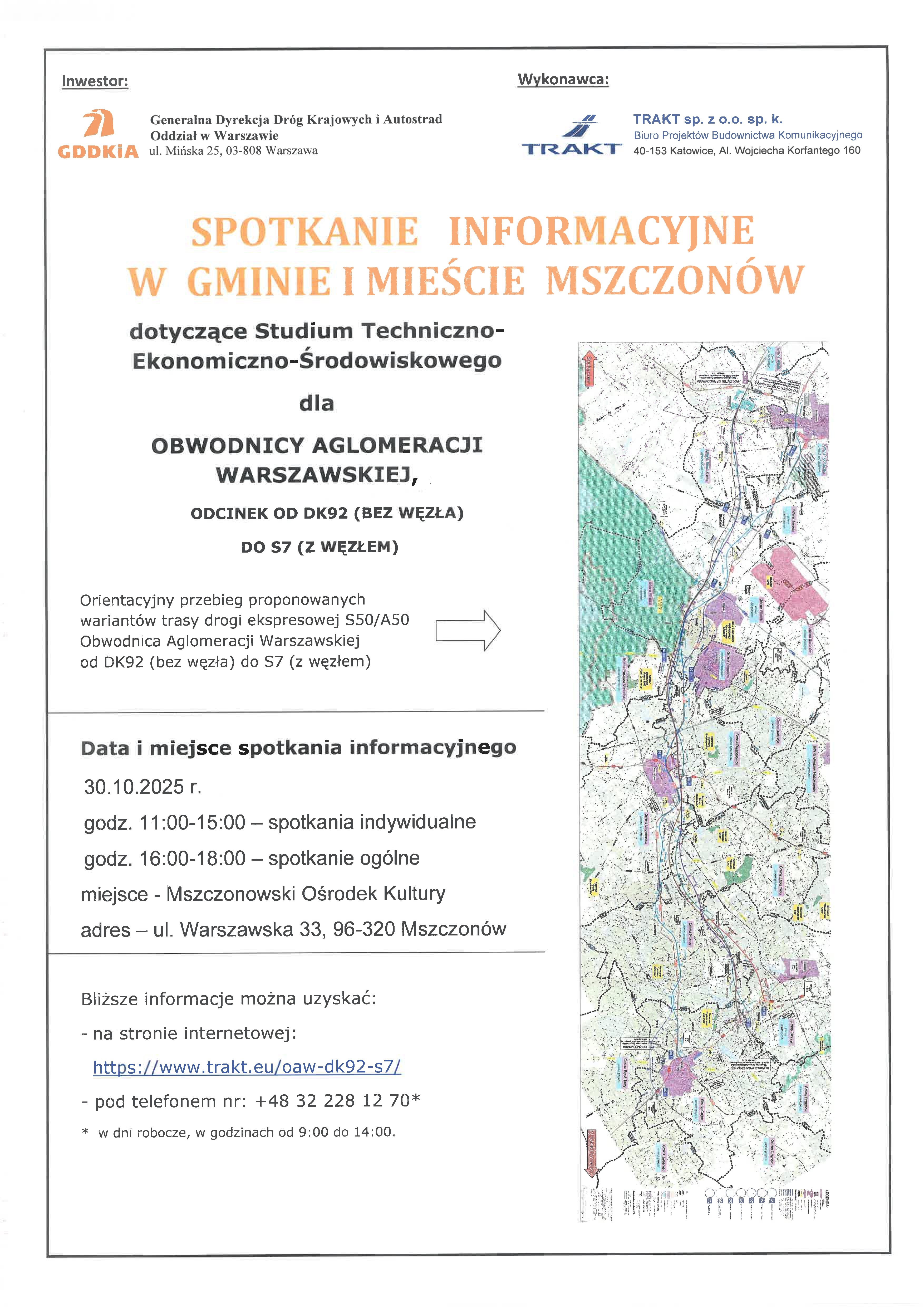 Obwodnica Aglomeracji Warszawskiej - spotkanie z mieszkańcami gminy Mszczonów