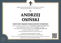 Informacja dotycząca uroczystości pogrzebowych śp. Andrzeja Osińskiego