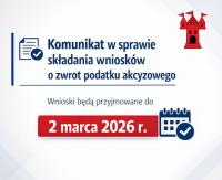 Komunikat w sprawie składania wniosków o zwrot podatku akcyzowego